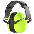 MEDca Casque Antibruit Vert Citron - Protection Sécurité Auditive Réduction de Bruit, Adapté pour Enfant et Adulte pour Stand de Tir, Chasse, Travail du Bois et Tonte