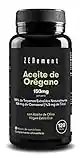 Aceite de Orégano, 150 mg, 120 Softgels | con Aceite de Oliva Virgen Extra Español Ecológico | 106 mg de Carvacrol y 4.5 mg de Timol por cápsula | 100% Ingredientes Naturales, Sin Aditivos | Zenement