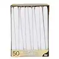 PAPSTAR 17966 Lot de 50 bougies de chandelier Ø 2,2 x 25 cm, blanc