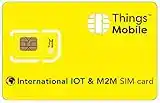 SIM Card INTERNAZIONALE IOT & M2M Things Mobile con copertura globale e rete multi-operatore GSM/2G/3G/4G LTE, senza costi fissi, senza scadenza e tariffe competitive, con 10 € di credito incluso