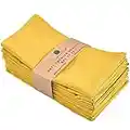 FINGERCRAFT Tovaglioli di Stoffa in Tessuto Misto Cotone e Lino Confezione da 12, qualità Premium, tovaglioli con Angoli smussati Sono prelavati Colore Speciale Pasquale (Giallo)