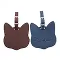 KESYOO 2Pcs Étiquette de Bagage pour Chat Étiquettes de Bagage en Cuir Étiquettes de Valise Légères Étiquette D'identification de Voyage pour Étui de Voyage (Couleur Aléatoire)