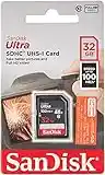 SanDisk Ultra 32GB SDHC Memory Card, up to 100MB/s, Class 10, Black/Grey