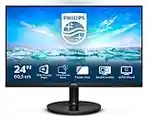 PHILIPS 241V8LA- 24 Inch FHD Monitor, 75Hz, 4ms, VA, Speakers LowBlue, Flickerfree (1920 x 1080, 250 cd/m², HDMI/VGA)