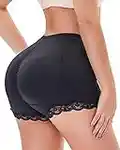 CHENYUCHEN Butt Pads for Bigger Butt, Padded Butt Lifter Panties Seamless Panties Hip Pads Fake Butt for Women Removable 4 Pads Black （5XL）