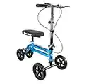 NEW KneeRover Economy Knee Scooter Steerable Knee Walker Crutch Alternative with DUAL BRAKING SYSTEM in Metallic Blue