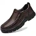 ZASDKE Mens Casual Shoes Hiking Shoes Comfortable for Walking Work Office Dress Outdoor Brown-1 UK9