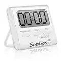 Digital Kitchen Timer, Senbos High Decibel Loud Alarm Magnetic Countdown Countup Cooking Timer, Digital Timer Event Timer Silent Classroom Timer with Large LED Display for Kids and Seniors, White