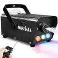 MOSFiATA Fog Machine with Controllable Lights, Continuously Spray 500W Professional DJ LED Smoke Machine 3 Color Light with Wireless Remote Control 2000 CFM Huge Fog for Halloween Holidays Parties