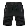 Tansozer Pantalones Cortos Hombre Shorts Hombre Deportivos Pantalones Cortos Hombre Gym Deporte Verano Bolsillos Mallas Cortas Running Algodon Short Negro L