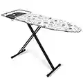 Duwee Deluxe Ironing Board with Big Steam Iron Station Holder,Heat Resistant Metallic Cover with Thick Double Layers Padding,Adjustable Height,Foldable Strong Legs (17" x 48")