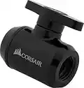 Corsair Hydro X Series, XF Válvula de Bola (Las Roscas de BSPP G1/4", Latón Sólido Durabilidad, Sello en Dos Fases, Acabado, Optimizado para Grandes Caudales),Talla única, Negro