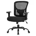 Big and Tall Office Chair, 400 lbs Ergonomic Mesh Desk Chair with Lumbar Support and Adjustable armrest Wide Seat Rolling Swivel Task Executive Chair for Home Office (Black)