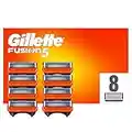 Gillette Fusion5 Recharges de Lames de Rasoir pour Homme 8 Unités, conçues avec des lames anti-friction pour offrir jusqu’à 20 rasages par recharge de lame