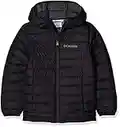 Columbia Powder Lite Boys Hooded Jacket Doudoune À Capuche pour Garçon / Noir, M EU