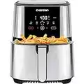 Chefman TurboFry Touch Air Fryer, Large 5-Quart Family Size, One Touch Digital Control Presets, French Fries, Chicken, Meat, Fish, Nonstick Dishwasher-Safe Parts, Automatic Shutoff, Stainless Steel