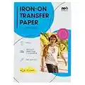 PPD 20 x A4 Papier Transfert Tee-Shirt/Textiles Blancs ou Clairs, Fond Transparent, Personnalisable, Thermocollant, Impression Jet d’Encre PPD-1-20