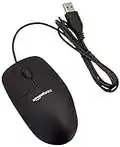 Amazon Basics 3-Button USB Wired Computer Mouse (Black), 1-Pack