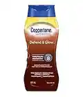 Coppertone Tanning Lotion Defend & Glow SPF8 (237 mL), Hypoallergenic Face Sunscreen, Body Sunscreen Lotion with Moisturizing Aloe