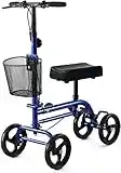 RINKMO Knee Scooter，Steerable Knee Walker Economical Knee Scooters for Foot Injuries Best Crutches Alternative (Blue 1)