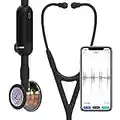 3M Littmann CORE Stéthoscope numérique, 8572 tubulure noire, Édition Rainbow brillant, base et lyre noire, 69 cm