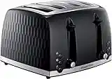 Russell Hobbs 26071 Toaster mit 4 Scheiben, modernes Waben-Design, mit extra breiten Schlitzen und hoher Hebefunktion, Schwarz