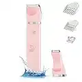 AIBRIT Electric Bikini Trimmer for Women - 2 in 1 Electric Lady Clipper Pubic Hair Groomer Painless Hair Removal Razor Body Shaver , Portable Ladies Shaver with 2 Trimmer Heads , IPX7 Waterproof