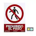 Normaluz RD41002 - Señal Prohibido El Paso Carteles PVC 0.7 mm 30x40 cm, Rosso