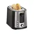 Hamilton Beach 2 Slice Extra Wide Slot Toaster with Bagel & Defrost Settings, Shade Selector, Toast Boost, Auto Shutoff, Black & Stainless Steel (22633)