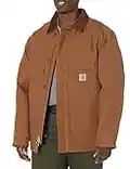 Carhartt mens Big & Tall Arctic Quilt Lined Duck Traditional Coat C003 work utility outerwear, Brown, Large US