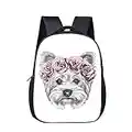 Prinbag Schultasche mit Hundedruck für Kindergartenjungen, niedlicher Yorkshire-Terrier-Rucksack, leichtes Bagpack B