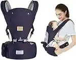 Babytrage Neugeborene mit Hüftsitz 3in1 Babytrage Ergonomisch Atmungsaktiver und weicher Babybauchtragen für Baby 0-36 Monate, Babyrückentragen 0-18Kg