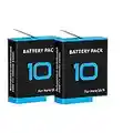 DINTYOU 2 Pack Batteries for GoPro Hero 9 10, Go Pro 10/9 Black Battery Accessories,Compatible with GoPro Enduro Rechargeable Battery 1800mAh