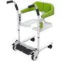 Sillas de ruedas para baño, silla de transferencia de pacientes, palanca de cambios para el hogar para ancianos con parálisis de enfermería, silla de ruedas manual,Green-BasicEdition