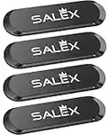 SALEX Flat Magnetic Phone Mounts 4 Pack. Black Cell Phone Holder for Car Dashboard, Wall, Truck. Universal Stick on iPad Wall Magnet Mount Kit for Tablets, Smartphones. Magnetic Phone Mount for iPhone