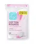 Simply Soft Cotton Rounds, 100% Cotton, Absorbent and Textured Cotton Pads are Lint Free, 100 Count (Pack of 3)