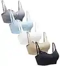 Suekaphin 5PACK Nursing Bra Wireless bra Women s Sleeping Maternity Bra Breastfeeding Bra 5pcs Pack Large Black Nude Gray White Lightblue