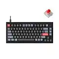 Keychron V1 Wired Custom Mechanical Keyboard Knob Version, 75% Layout QMK/VIA Programmable with Hot-swappable Keychron K Pro Red Switch Compatible with Mac Windows Linux Carbon Black (Non-Transparent)