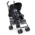 Chicco London Silla de Paseo Ligera y Plegable desde 0 Meses hasta 15 Kg, Carrito de Bebé Compacto y Reclinable con Apoyabrazos, Posición para Dormir, Cierre Tipo Paraguas, Color Negro (Matrix)