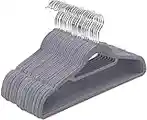 Utopia Home 50 Velvet Coat Hangers - Heavy Duty Velvet Clothes Hangers with a Tie Bar - Premium Non-Slip Hangers for Clothes - 360 Degree Swivel Hook - Sturdy to hold Jacket or Trouser (Grey)