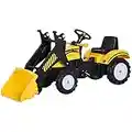 HOMCOM Tractor Pedal Excavadora Camión + Pala Delantera para Niños 3 Años Juguete de Montar Coche Pedales Carga 35kg 114x41x52cm Metal y Plástico