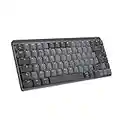 Logitech MX Mechanical Mini pour Mac Clavier Sans Fil Illuminé, Commutateurs Performants à Bas Profil, Boutons Tactiles Silencieux, Rétroéclairé, Bluetooth, USB-C, Apple, iPad, AZERTY FRA - Gris