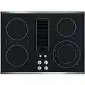 GE Profile Series 30" Downdraft Electric Cooktop Black Glass with Stainless Steel Trim PP9830SJSS