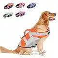 OEFWING Gilet de sauvetage Ripstop pour chien - Gilet de sauvetage réglable pour chien avec flottabilité forte et poignée de sauvetage durable - Pour natation, bateau, kayak et canoë (orange, XL)