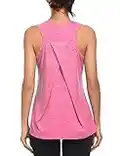 Camisetas sin Mangas de Entrenamiento para Mujer Gimnasio atléticas para Correr Camisetas de Yoga Espalda Cruzada Chaleco Deportivo (M, Rosa)