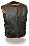 Milwaukee Leather Men's Bullet Proof Look Swat Vest w/ Single Panel Back & Dual Inside Gun Pockets (X-Large)