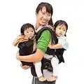 TwinGo Original Baby Carrier (Black, Blue & Orange) - Fully Adjustable Tandem Carrier and Separates into 2 Single Carriers for Men, Woman, Twins and Babies 10-45 lbs