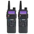 BAOFENG UV-5R 5W Handheld Ham Radio with 3800mAh Battery UHF/VHF Dual Band Two Way Radio（2PACK）