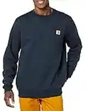 Carhartt Men's Loose Fit Midweight Crewneck Pocket Sweatshirt, New Navy, Medium