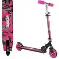 bopster Foldable Scooter for Kids Ages 4+ | Adjustable Height | Lightweight Folding Kids Scooter with Soft Handlebar Grips | 4 Colour Options for Boys Scooter and Girls Scooter - Pink Camo